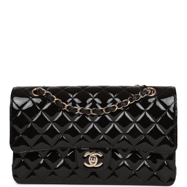 Chanel Medium Classic Double Flap Bag Black Patent...