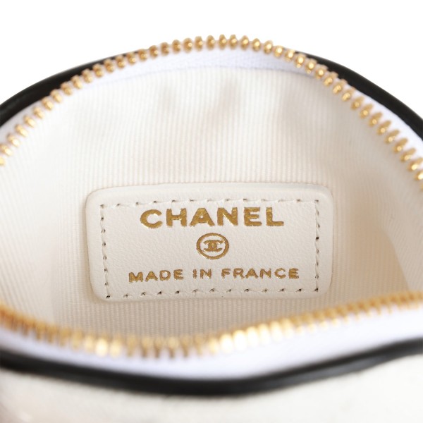 Chanel &quot;Monte-Carlo&quot; Mini Crossbody Tennis Bag White Canvas Light Gold Hardware