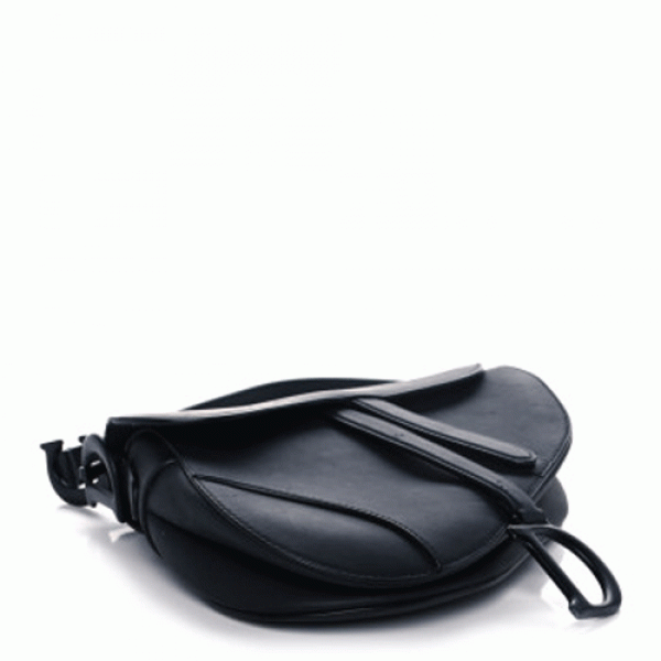 CHRISTIAN DIOR Ultra Matte Calfskin Saddle Bag Black