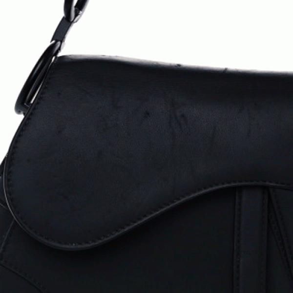 CHRISTIAN DIOR Ultra Matte Calfskin Saddle Bag Black