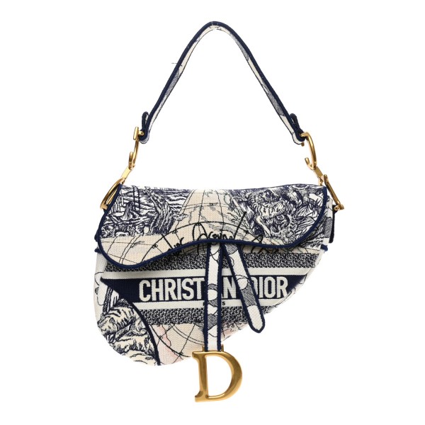 CHRISTIAN DIOR Canvas Embroidered Around the World...