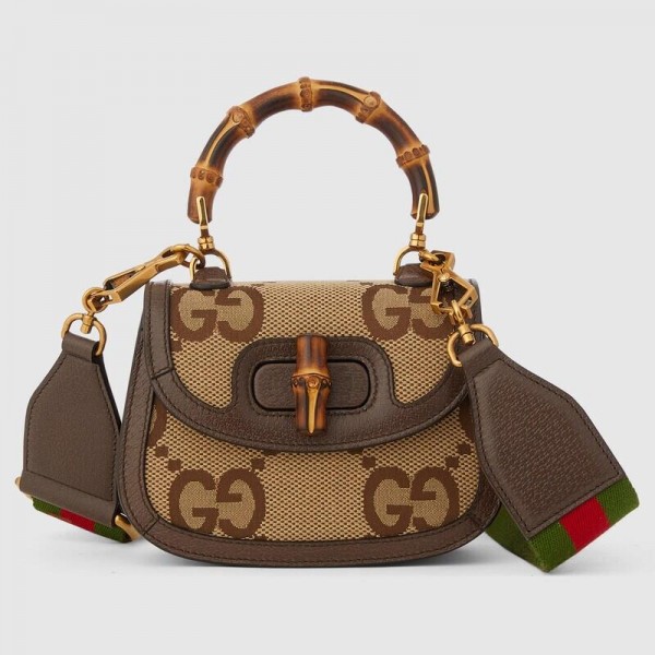 Bamboo mini bag with Super Double G motif No.68686...