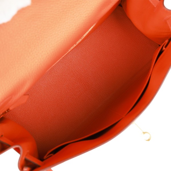 Herm&egrave;s Kelly Retourne 28 Orange Togo Gold Hardware