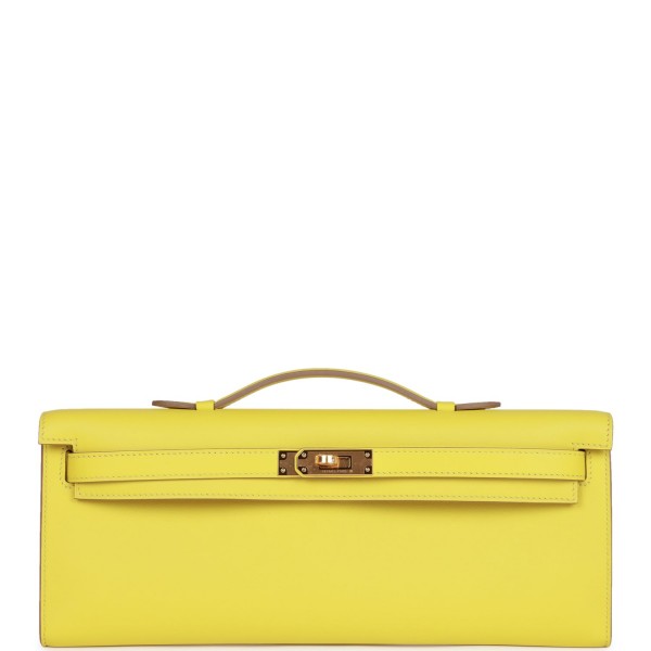 Herm&egrave;s Kelly Cut Lime Swift Gold Hardware