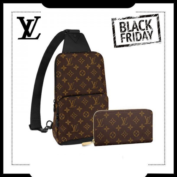 LOUIS VUITTON Louis Vuitton Avenue sling bag long wallet 2-piece set deals Ref: M45897 + M60017